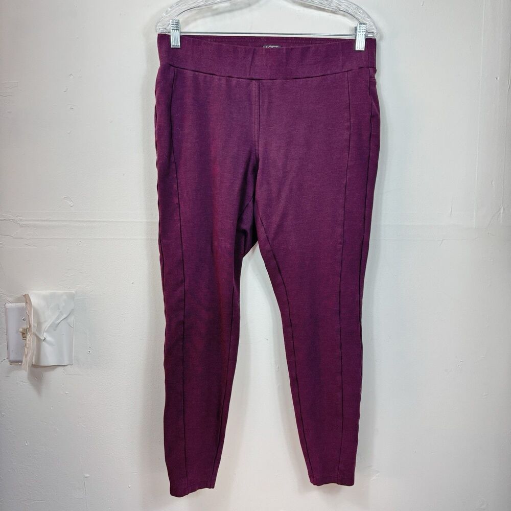 Ann Taylor Loft Casual Leggings Women's Size 14 Stretch Waist Mid Rise Maroon